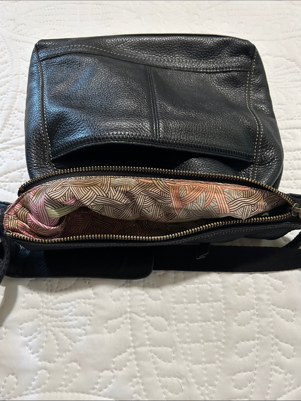 The Sak Black Pebbled Leather Crossbody with Gold Charm - Picture 6 of 15